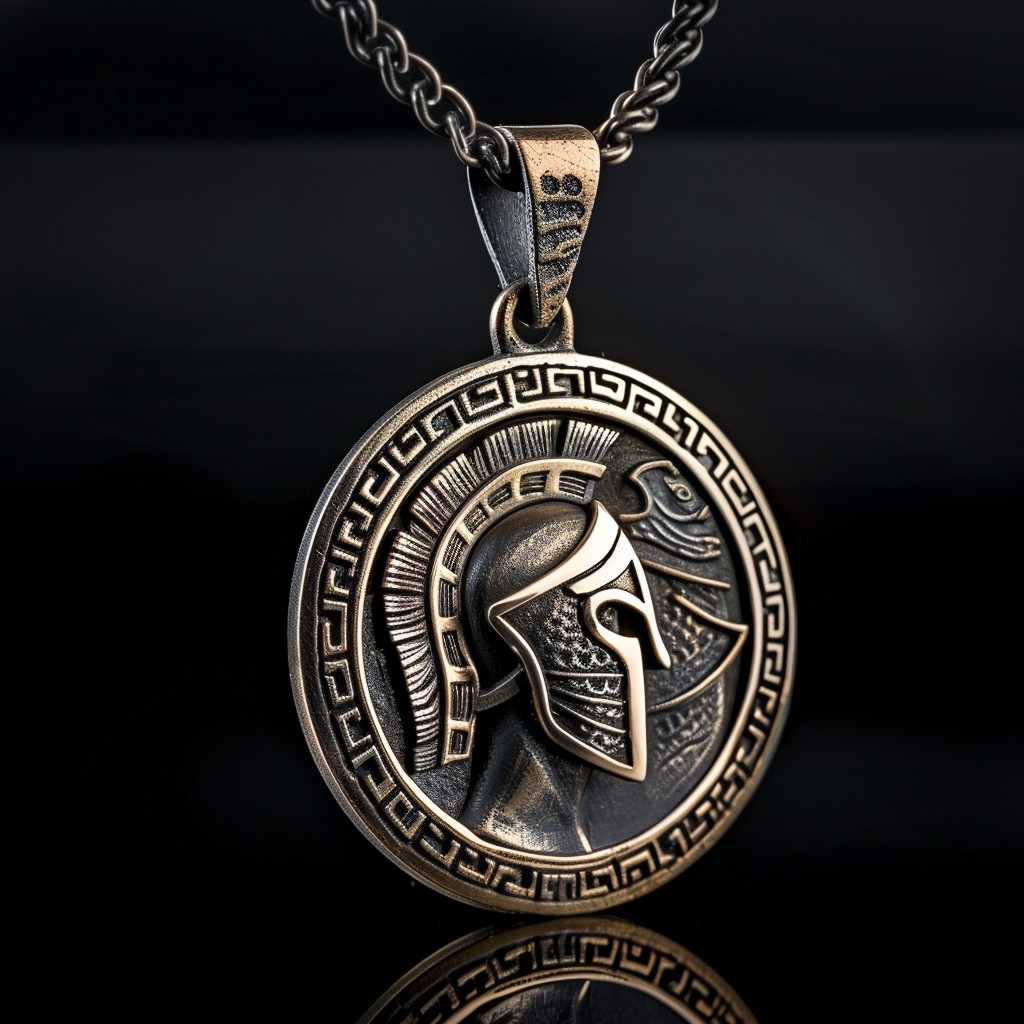 Greek Key Helmet Pendant